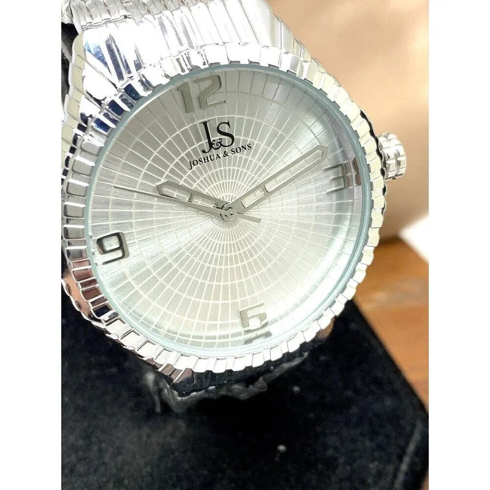 Joshua & Sons Men's Watch JS99SS Quartz Silver Stainless Steel 44mm